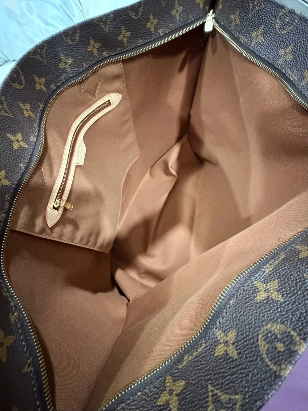 Louis Vuitton Brown Monogram Tote Bag with Vachetta Leather Handles 100%Authenti